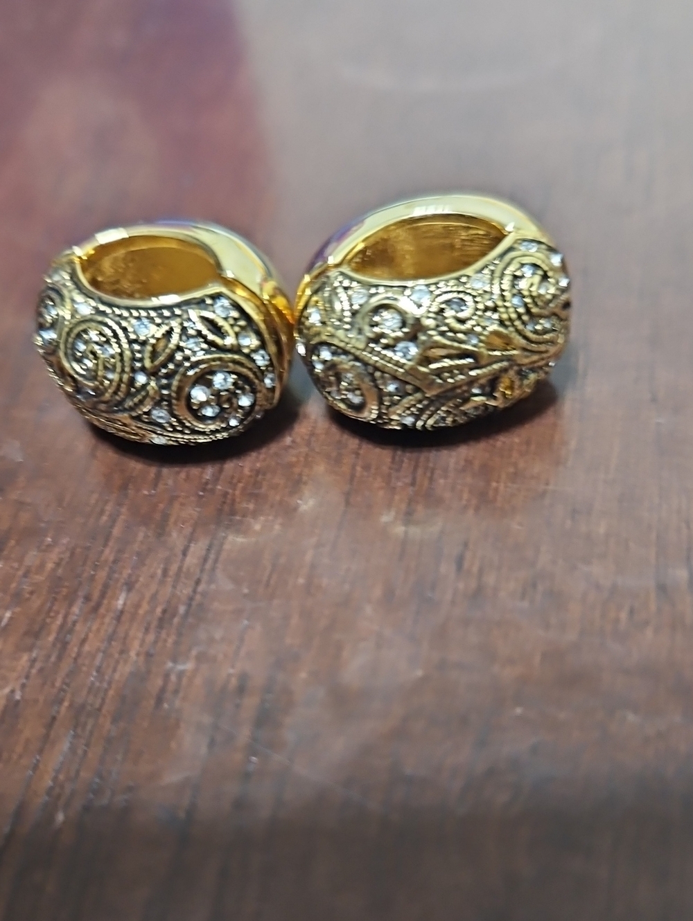 Carlisle Ornate Clip On Earrings Set in Gold & Silver